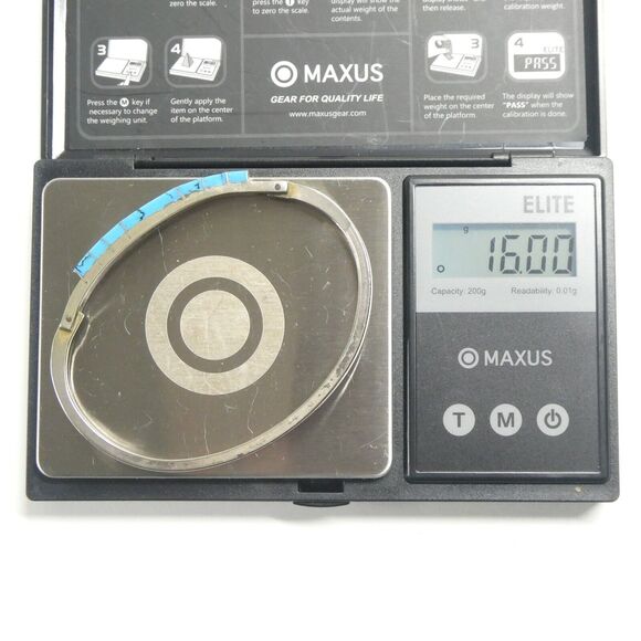 Sterling Silver & Turquoise Inlaid Hinged Bangle Bracelet Vintage - Picture 15 of 15